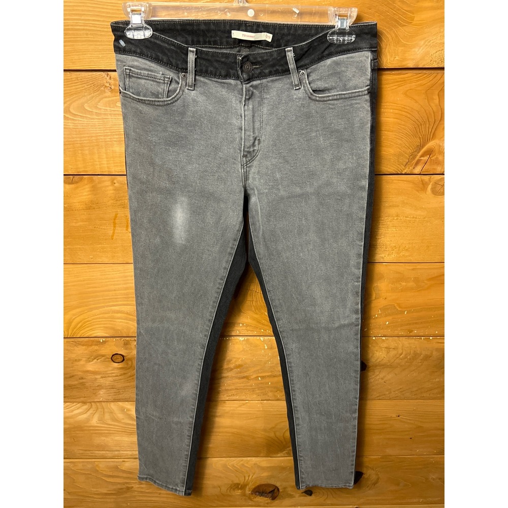 Levi's 711 Skinny Jeans Women's SZ 29 Gray Black Two-Tone Denim Streetwear‎ Y2K